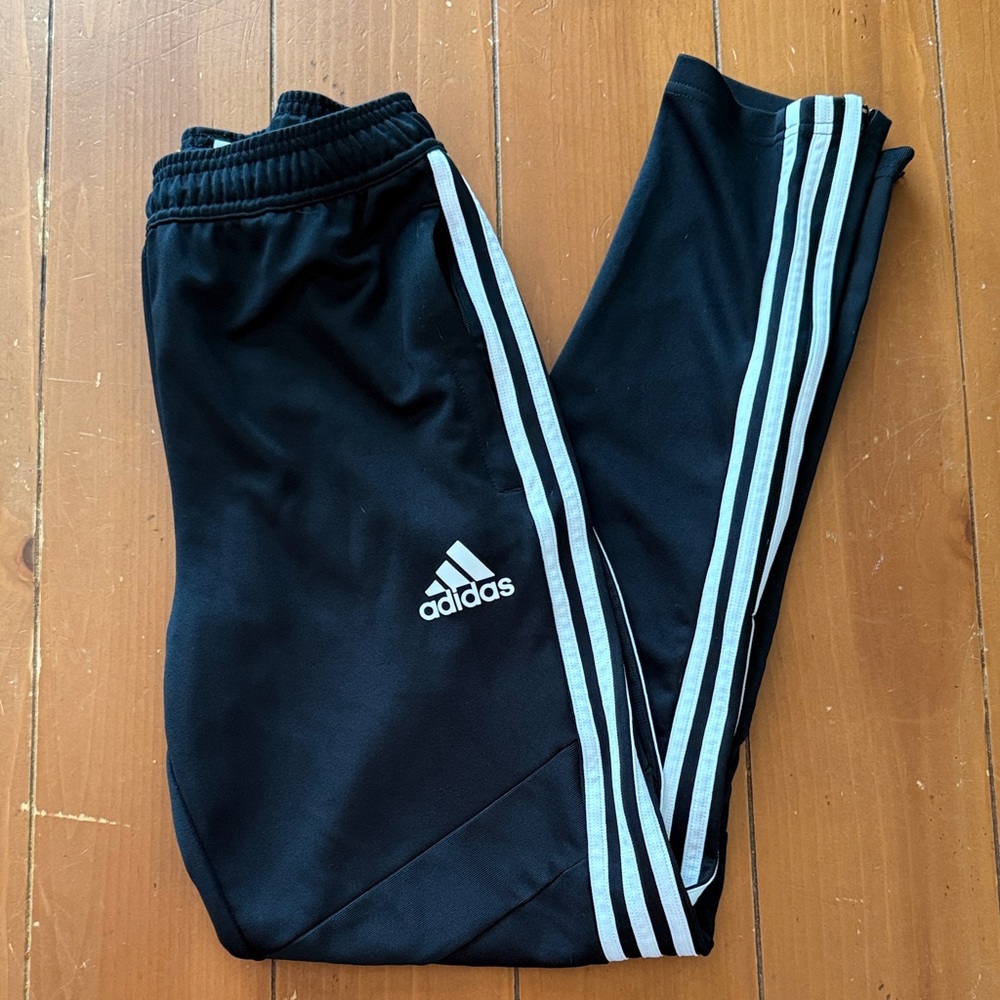 adidas Black Joggers with White 3-Stripes